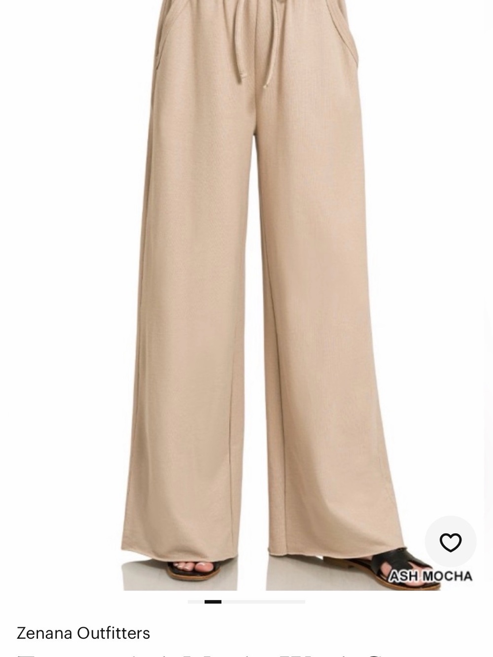 NWOT zenana French terry ash mocha pants